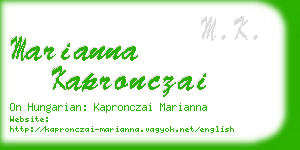 marianna kapronczai business card